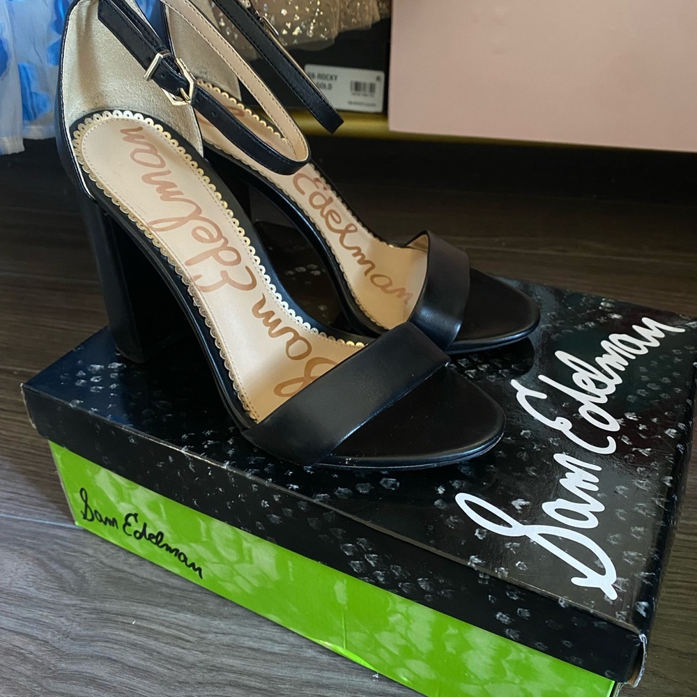 Sam Edelman Black Strappy Heels